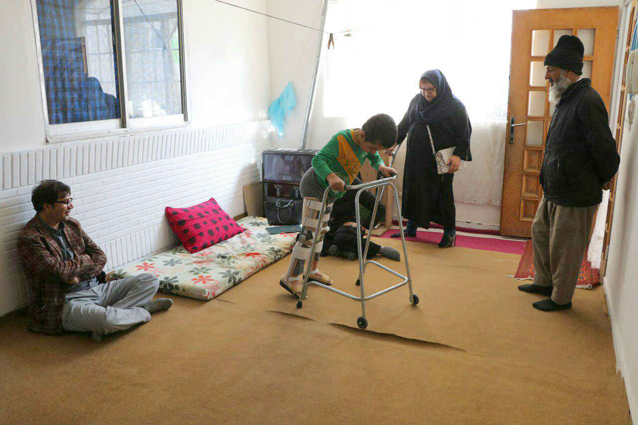 The friendship Unit visits an Afghan disabled student on the occasion of Student Day.  